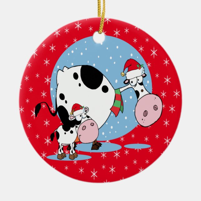 Land julkor med tomthattar julgransprydnad keramik (Framsidan)