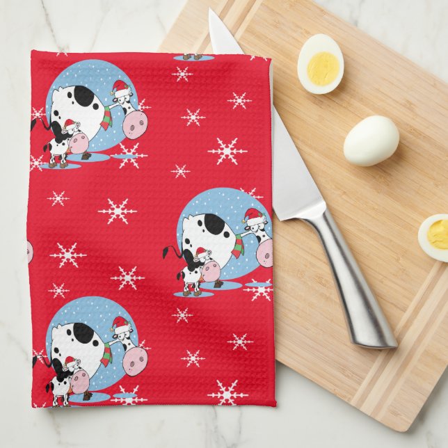 Land julkor med tomthattar kökshandduk (Vikt i Fjärdedel)