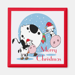 Land julkor med tomthattar magnet