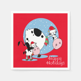 Land julkor med tomthattar pappersservett