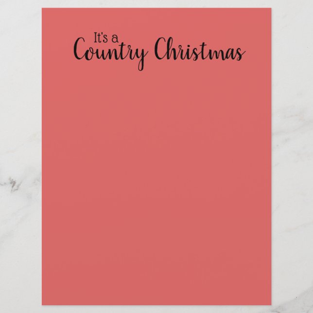 Land-julofferten Red Rustic Letterhead (Framsida)
