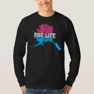 Land Karta USA Alaska Abortion Flagga Välj Pro T Shirt