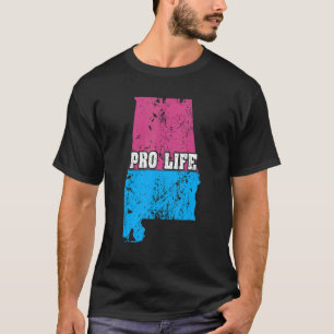 Land Karta USA Delstaten Alabama Abortion Flagga V T Shirt