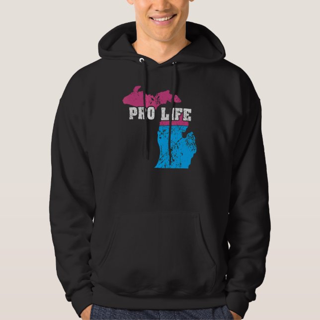 Land Karta USA delstaten Michigan Abortion Flagga  Hoodie (Framsida)