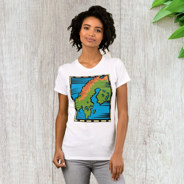 Land Karta Womens T-Shirt (Skapare uppladdad)