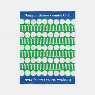 Land Klubb Golf Cart Blue/Grönt Fleece Blanket