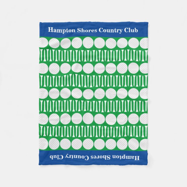 Land Klubb Golf Cart Blue/Grönt Fleece Blanket (Framsidan)