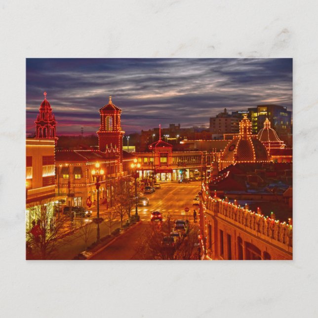 Land Klubb Plaza Ljus, Sunset, Kansas City, MO Vykort (Framsida)