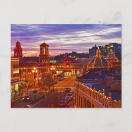 Land Klubb Plaza Ljus, Sunset, Kansas City, MO Vykort