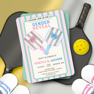 Land Klubb Rand Pickleball Gender Reveal Inbjudningar