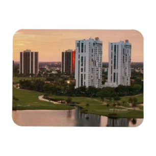 Land Klubb vid solnedgång, Aventura, Florida Magnet