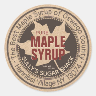 Land Kraft Maple Syrup Sticker Runt Klistermärke