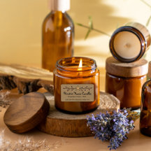 Land Kraft Star och Berries Candle-etikett