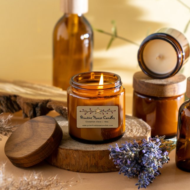 Land Kraft Star och Berries Candle-etikett Adressetikett (Skapare uppladdad)