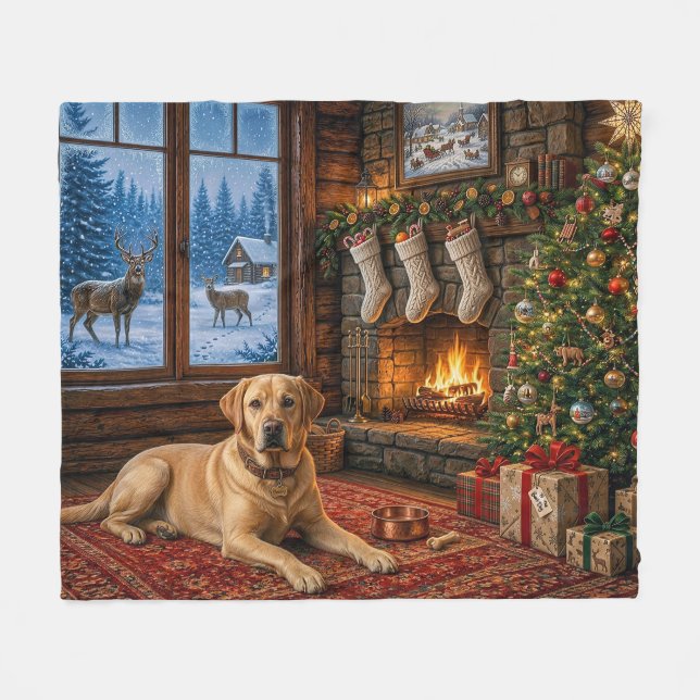 Land Labrador Retriever Semester  Fleecefilt (Framsidan (Horisontell))