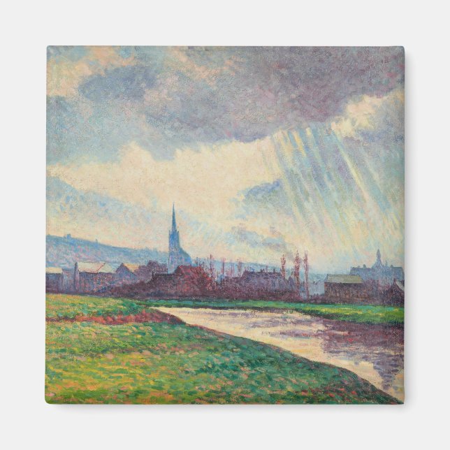 Land Landskap med floden (av Maximilien Luce) Magnet (Framsidan)