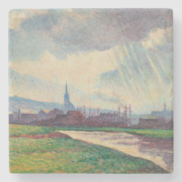 Land Landskap med floden (av Maximilien Luce) Stenunderlägg