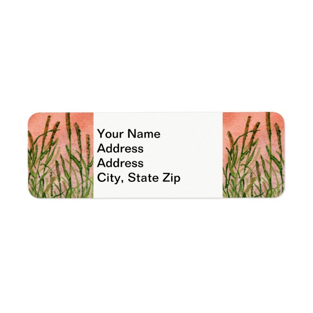 Land landskap och scensyn på subjekt på landsbygde returadress etikett (Framsidan)