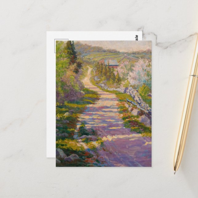 Land Lane av Newell Convers Wyeth Vykort (Fram/Back In Situ)