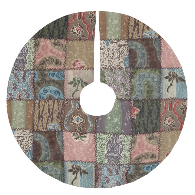Land lapptäcke, 3D struktur. Julgransmatta Borstad Polyester (Framsidan)