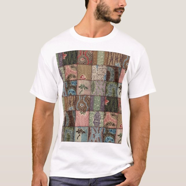 Land lapptäcke, 3D struktur. T Shirt (Framsida)