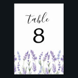 Land Lavender | BRÖLLOP Bordsnummer<br><div class="desc">Land Lavender-bordsnummer kort. Elegant- och strålnyans i lila och lavender. landsbyggsbröllopet är ett svart bordsnummer med lavender-löv med ljussken av grönt. Anpassa den här designen med dina bordsnummer och valfri bakgrund är vit,  men du kan ändra den till valfritt färg.</div>