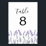 Land Lavender | BRÖLLOP Bordsnummer<br><div class="desc">Land Lavender-bordsnummer kort. Elegant- och strålnyans i lila och lavender. landsbyggsbröllopet är ett svart bordsnummer med lavender-löv med ljussken av grönt. Anpassa den här designen med dina bordsnummer och valfri bakgrund är vit,  men du kan ändra den till valfritt färg.</div>