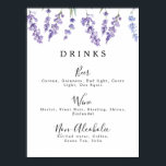Land Lavender Drink Menu Poster<br><div class="desc">Land Lavender Drink Menu Poster. Den här eleganten och klassdesignen skapas med vattenfärgblommor från lila lavender. Anpassa den här poster med de drycker du ska ha på party. Denna poster är mångsidig och kommer att komplettera i stort sett alla party ni har. Det är designat att samordna med vår svarta...</div>