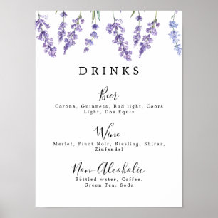 Land Lavender Drink Menu Poster