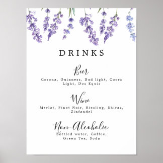 Land Lavender Drink Menu Poster
