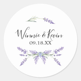 Land Lavender Wedding Stickers Runt Klistermärke