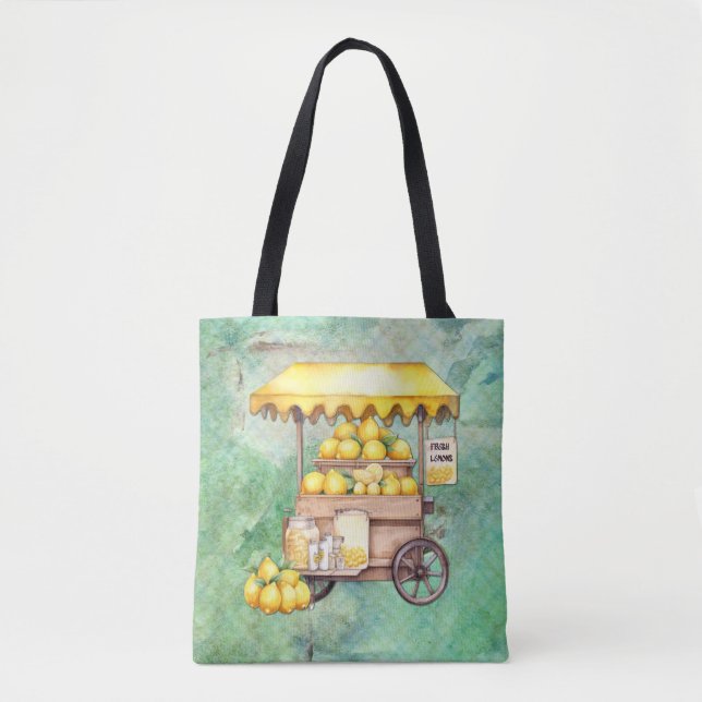 Land Lemon Cart Watercolor Tygkasse (Framsida)
