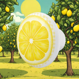 Land Lemon-fruktkeramisk knopp
