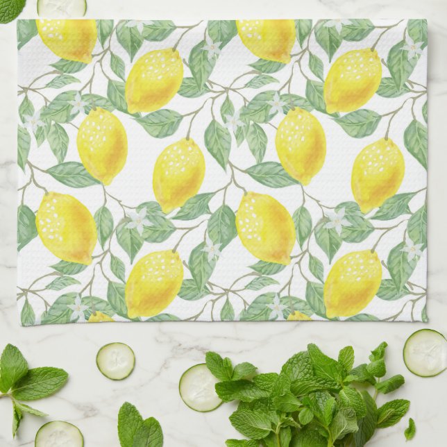 Land Lemon Mönster Kitchen Towel Kökshandduk (Vikta)