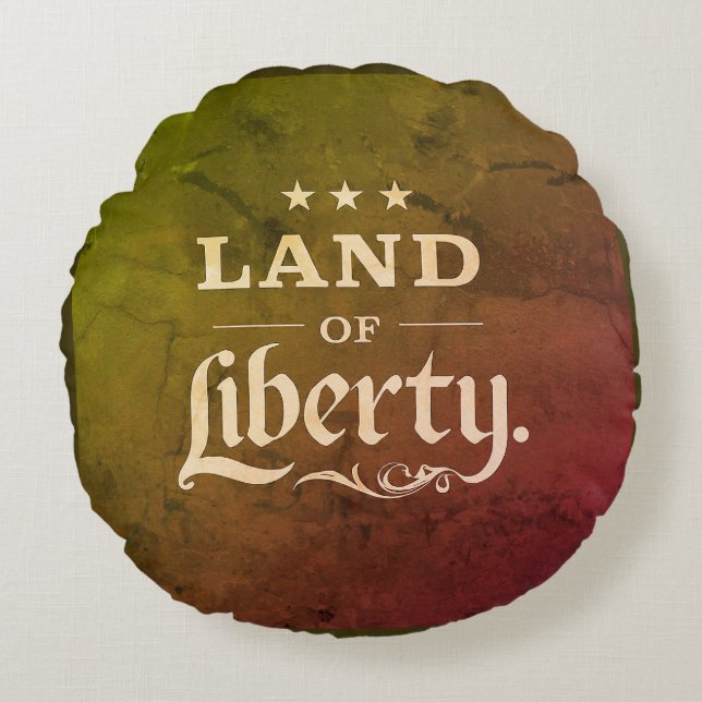Land Liberty Round Pillow Rund Kudde (Framsidan)