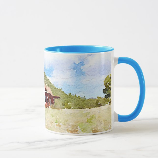 Land Life Cabins Watercolor Mugg (Höger)