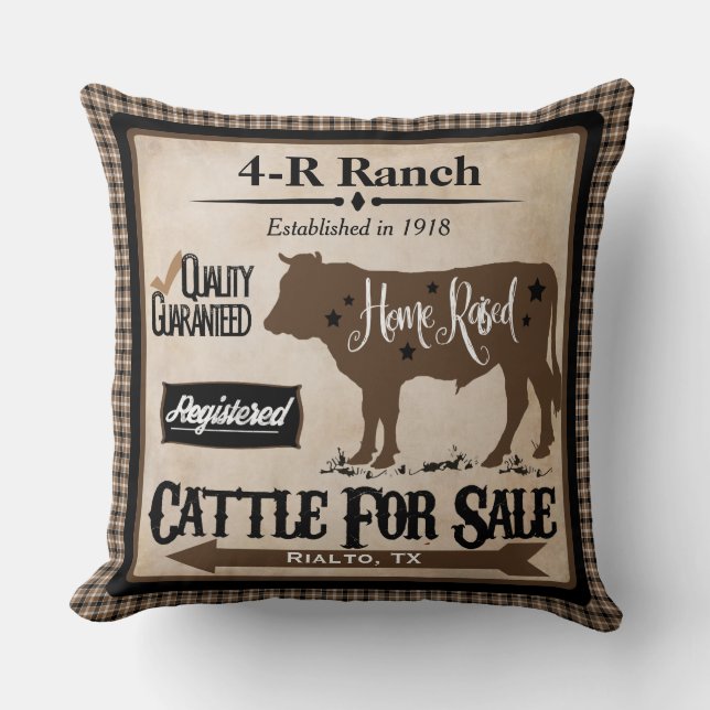 Land Life Ranch-Stil Personlig Pillow Kudde (Framsida)