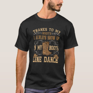 Land Line Dance Apperal Woman Cowgirl Boots Lin T Shirt