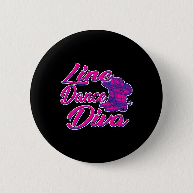 Land Line Dancer Diva Women Gift Line Dancing Knapp (Framsida)