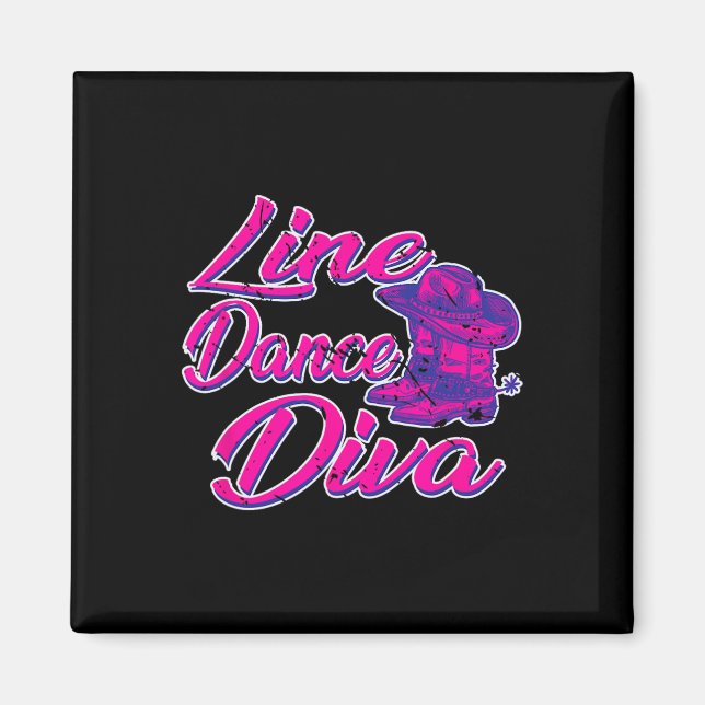 Land Line Dancer Diva Women Gift Line Dancing Magnet (Framsidan)