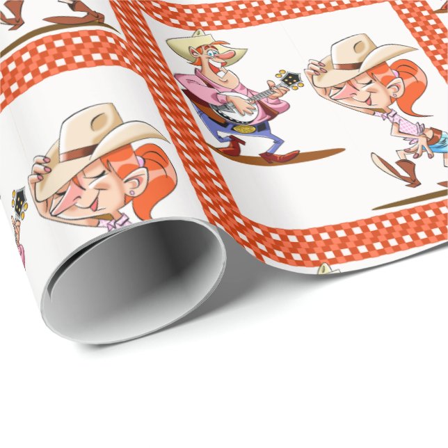 Land Line Dancer och Banjo Player Presentpapper (Rullad Hörn)