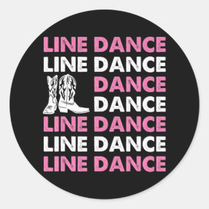 Land Line Dancing Western Dancer CowboyBoots Runt Klistermärke