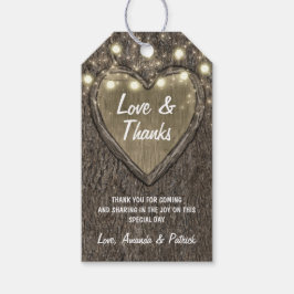 Land Ljus Rustic Oak Träd Bröllop Tack Presentetikett