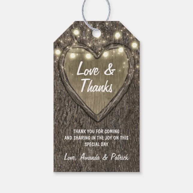 Land Ljus Rustic Oak Träd Bröllop Tack Presentetikett (Framsidan)