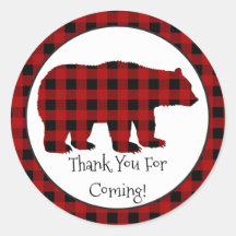 Land Lumberjack Bear Tack för party-klistermärket