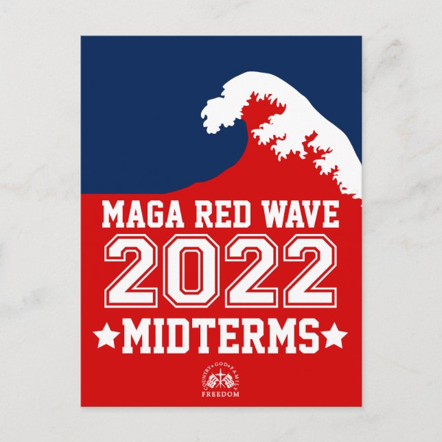 Land MAGA Red Wave 2022 Midterm Vykort (Framsida)