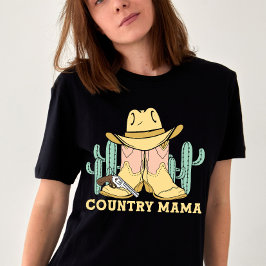 Land Mamma Boots Westernare Mors dag T Shirt
