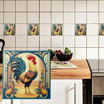 Land Manor Tupp Kakelplatta<br><div class="desc">Land Manor Tupp keramiskt plattor, A fet och elegant design med en rikligt detaljerad tupp med blommönster från folk till stil, Set mot en varm land-palett med stiliserad botanisk inramning, Perfekt för bondkök, stuvväggar eller dekorativa ryggstötar. Lägger till en förfinad rustik till vilket utrymme som helst. Anpassa varje biet till...</div>