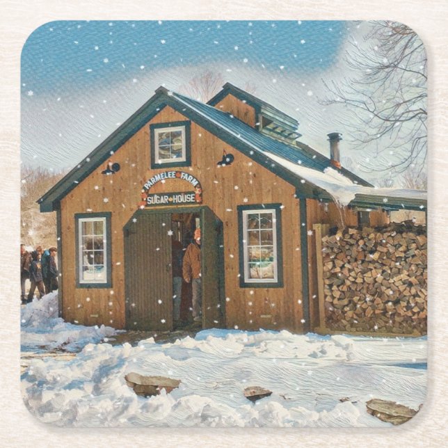 Land Maple Sugar House Underlägg Papper Kvadrat (Framsidan)