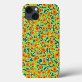 Land Marigolds on Blue Fodral-Mate iPad Case